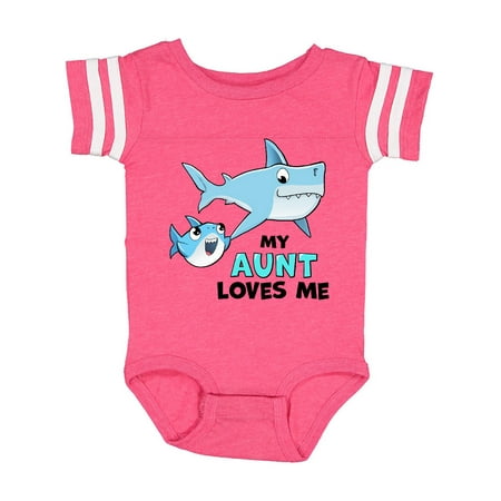 

Inktastic My Aunt Loves Me with Cute Sharks Gift Baby Boy or Baby Girl Bodysuit