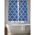 thumbnail image 5 of Dark Blue Morocco Sheer Curtains 63 Inch Length 2 Panels for Living Room, Ethnic Abstract Geometric Quatrefoil Grid Voile Kitchen Curtain Set, Luxury Privacy Drapes Window Treatment for Bedroom, 5 of 7