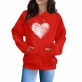 thumbnail image 2 of Valentines Hoodies for Women Funny Valentine Love Heart Graphic T-Shirt Long Sleeve Hoodies Pullover Tops, 2 of 3