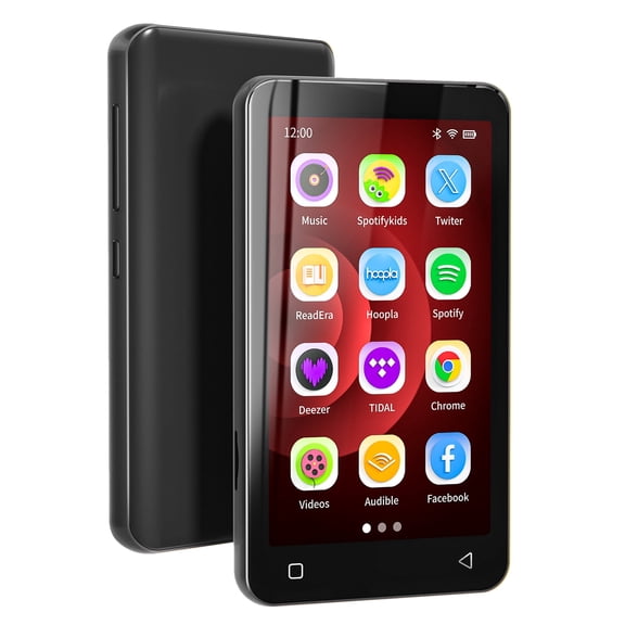 16GB MP3 Player with Bluetooth and WiFi, 4" MP4 MP3 Player with Spotify, Android Music Player with Audible, Portable Digital Audio Player (Black)