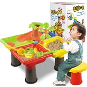 1 Set Children Beach Table Sand Play Toys Set Baby Water Sand Dredging Tools Color Random Color:Beach Table 9826-color Box