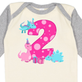 thumbnail image 4 of Inktastic Dinosaur party-Second Birthday Girls Long Sleeve Baby Bodysuit, 4 of 5
