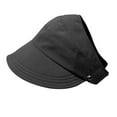 thumbnail image 3 of Sombrero para el sol para mujer, protección solar, ajustable, informal, con visera, para playa Negro, 3 of 9