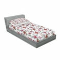 thumbnail image 3 of Flower Bedding Set with Sheet & Covers, Romantic Magnolia and Chrysanths Moms Flowering Plants English Petals Design, Printed Bedroom Decor 2 Shams, 4 Sizes, White Red Pink, by Ambesonne, 3 of 3