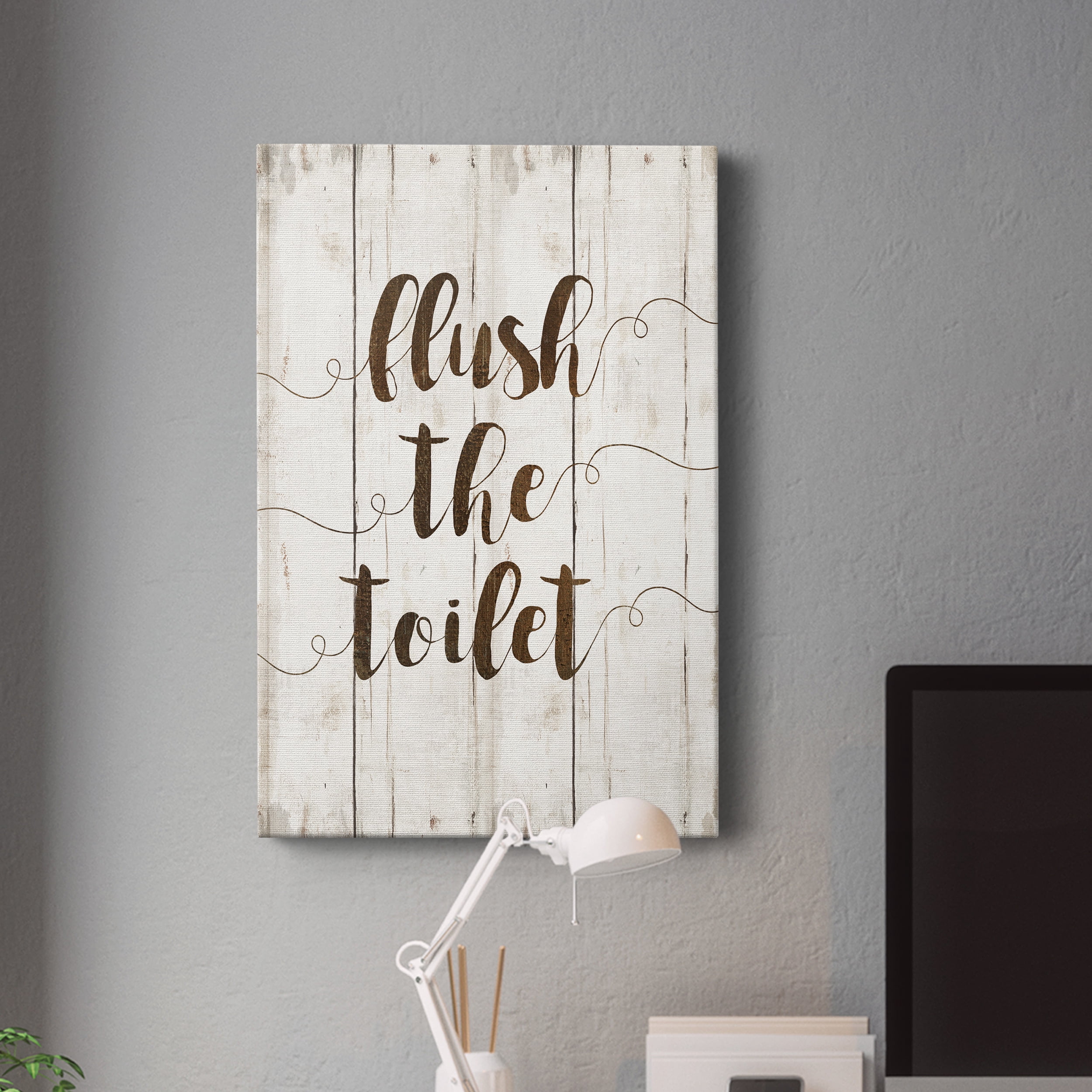 Flush The Toilet Premium Gallery Wrapped Canvas - Ready to Hang - 8 x 12