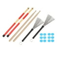 thumbnail image 3 of Kit de baquetas Rute Brush Damper Drum Set Instrumento musical Accesorios para tocar con bolsa M02761 Azul, 3 of 12