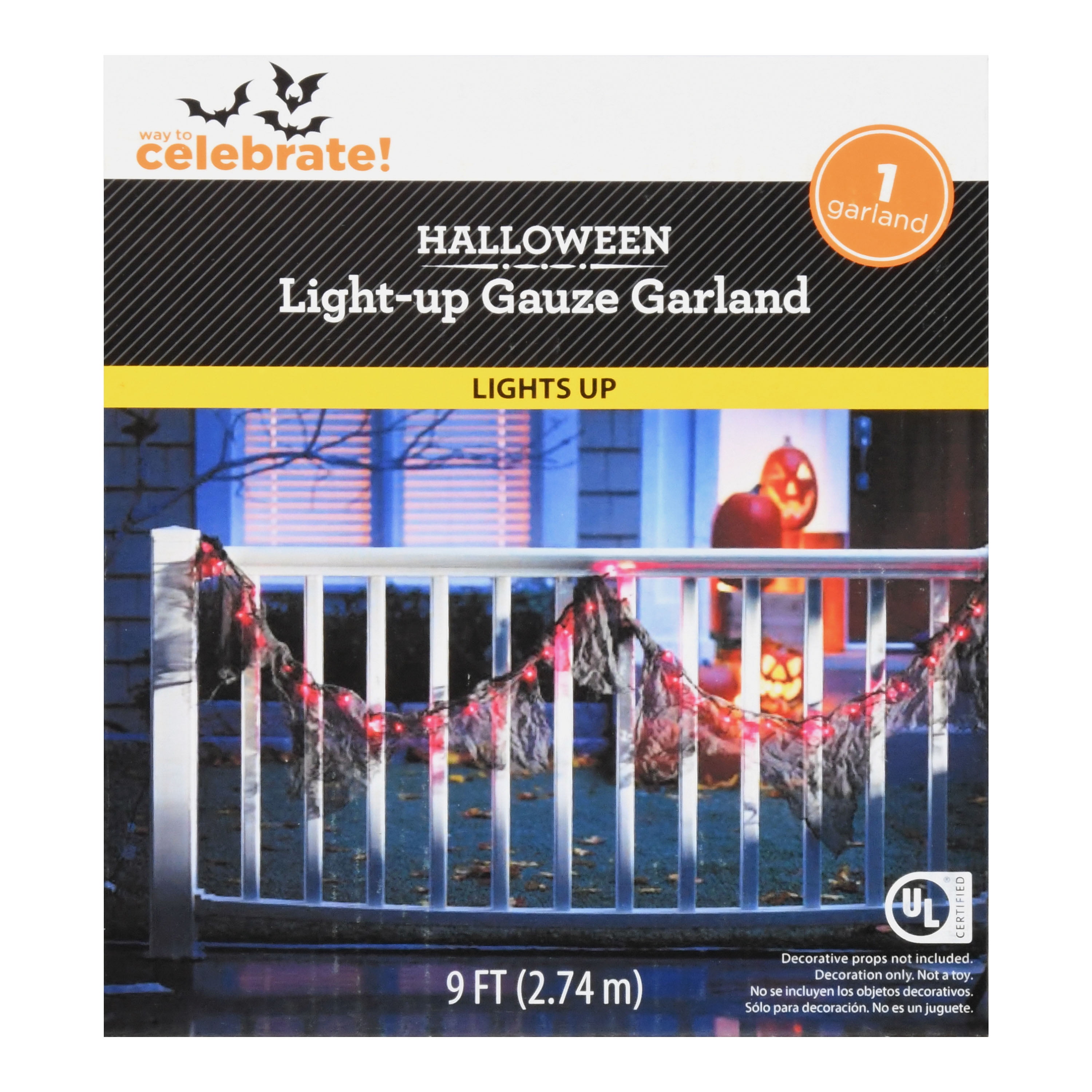 Way to Celebrate Halloween Hanging Lights with Spider bing, 6.25" x
