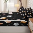 thumbnail image 5 of Homewish Cartoon Dog Zipper Queen Comforter Set with Fitted Sheet and 2 Pillowcases,Luck Good Sweet Day My Cute Puppies Print Zipper Bedding Set,Black,Black Reversible,4pcs, 5 of 8