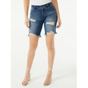 Sofia Jeans Women's Gabriela High Rise Bermuda Denim Shorts
