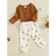 thumbnail image 5 of Baby Toddler 2 Piece Clothes Outfits 0 3 6 12 18 Months Long Sleeve Rompers and Christmas Print Elastic Pants Set for Infant, 5 of 9