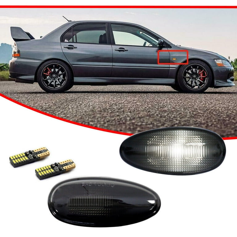 GTINTHEBOX Smoke White LED Front Side Marker Light Lamp For 