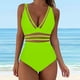 thumbnail image 1 of Conjunto de bikini liso sin mangas para mujer, traje de baño push-up acolchado, ropa de playa, traje de baño de poliéster, 1 of 4
