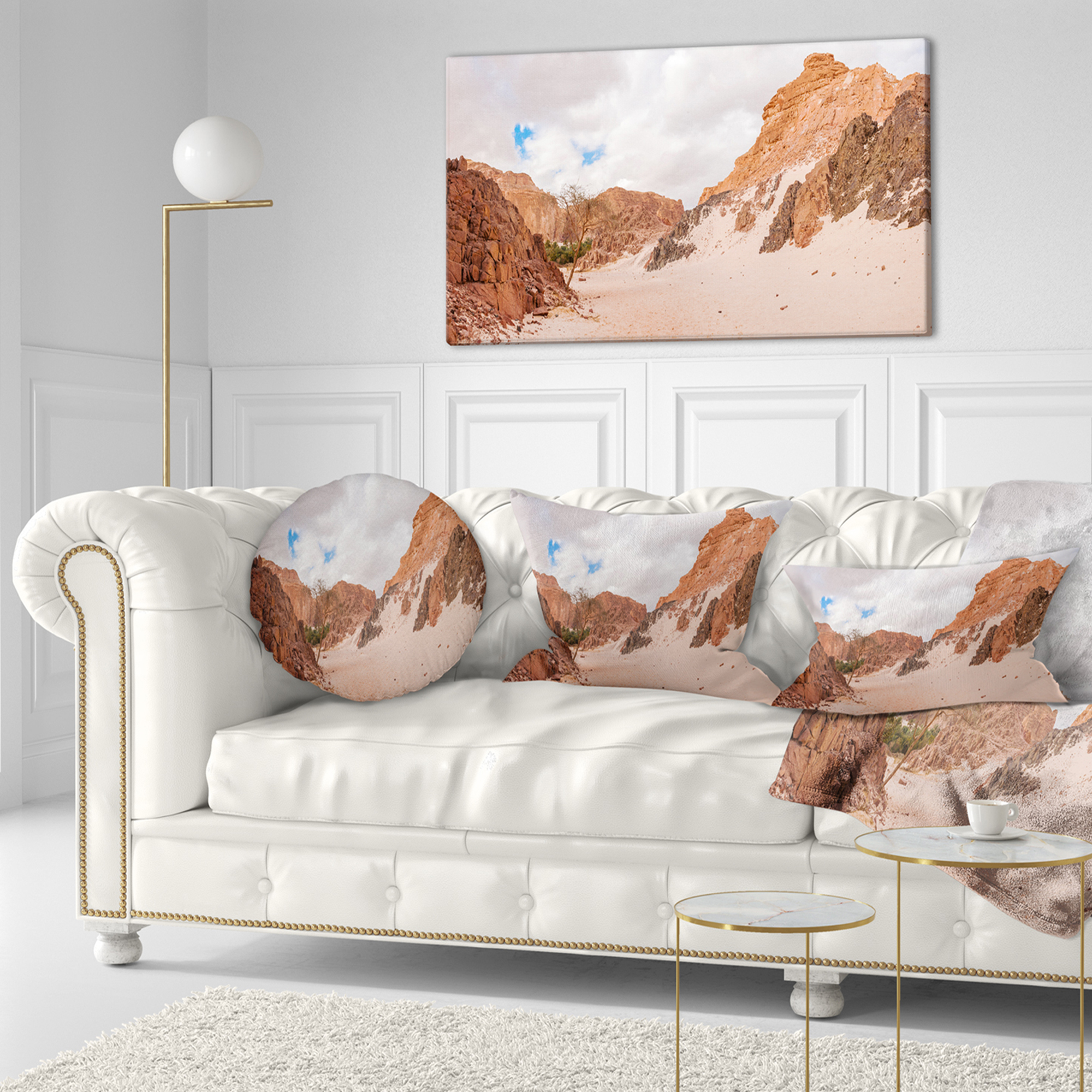 Designart 12" x 20" Brown Polyester Throw Pillow
