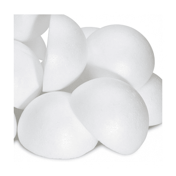 CYFW 12 Pcs 3" Half Foam Balls White | Dry Foam Half Ball,For Festival Diy Projects,Home Craft Projects,Christmas & Thanksgiving Day Lightweight Foam Balls