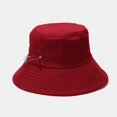 thumbnail image 2 of CoCopeaunts Large Bucket Hat Women Big-Brimmed Fisherman Hat Unisex Pure Color Basin Caps with Adjustable Chin Strap Pin Decorate, 2 of 8