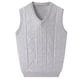 thumbnail image 1 of Men's Clothing Autumn Winter Solid Color Pullover V-Neck Screw Thread Sleeveless Sweater Knitted Vest Casual Fashion Tops, 1 of 5