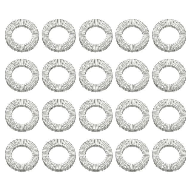 Uxcell Rondelles Verrouillables en Coin Acier au Manganèse Résistant aux Vibrations Rondelles de Sécurité pour Boulons Vis 20 6 mm