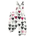 thumbnail image 2 of Valentines Onesie Overalls for Women Casual Pink Heart Pattern Wide Leg Overalls Long Valentines Rompers, 2 of 4