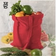 thumbnail image 4 of Top Cotton Pack of 12 – 100% Cotton Reusable Tote Bags – Bulk Grocery, Shopping, DIY, Beach & Gift Use (Red), 4 of 6