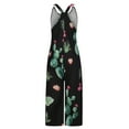 thumbnail image 5 of 2025 Clearance! Clothes under $5 asdoklhq Womens Plus Capris,Women Ladies Printed Summer Sleeveless Backless Loose Long Playsuits Rompers Jumpsuit, 5 of 8