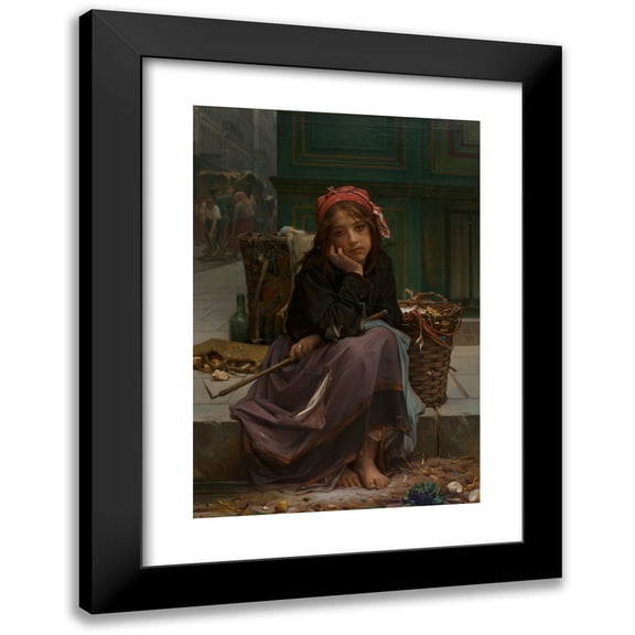 Guillaume-Charles Brun 11x14 Black Modern Framed Museum Art Print Titled - The Young Rag Seller (1870)