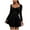 Black, variant on Party Dresses for Women 2025 Square Neck Long Sleeve Ruffle Dress Fall Winter Fashion Solid Color formal Wedding Guest Dress Women's Clothing Black XS
