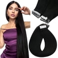 thumbnail image 1 of Sunny Hair Black Tape in Human Hair Extensions Invisible Tape in Hair Extensions Human Hair Black Human Hair Tape in Extensions Jet Black 28 Inch Tape in Hair Extensions, 1 of 9