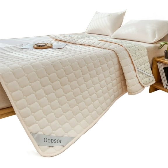 Qopsor Mattresses, Ultra Soft 4-Layer Washable and Reusable Incontinence Bed Pad - Waterproof Bed Pads, 34"X36"