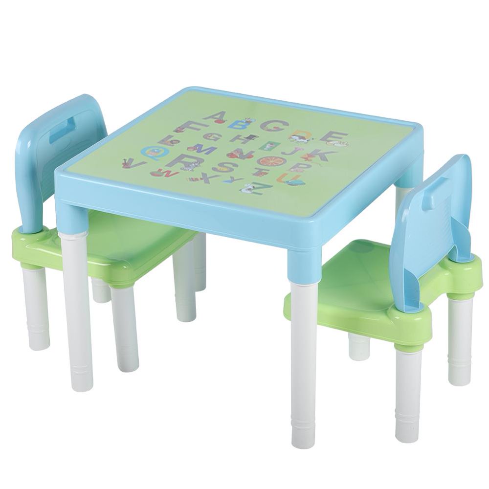 Gupbes Childrens Kids Plastic Table and Chair Set Learning Studying