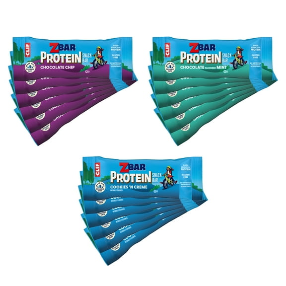 Zbar Protein Crispy Snack Bars, Variety Pack, 3 Flavors, Gluten Free Protein Bars, 18ct