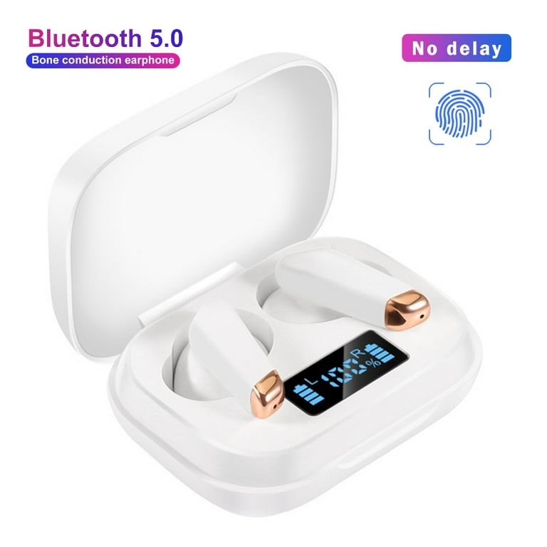 Bluetooth Headphones,Bluetooth Sport Earphones IPX7 Waterproof Pop-ups Auto  Pairing Fast Charging HD Mic Headsets,for Apple/AirPods Max/Android/iPhone  (White) 