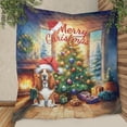 thumbnail image 3 of Merry Christmas Basset Hound Santa Hat Xmas Tree Winter Holiday Quilt Blanket Bassets Dog Breed Lovers Gifts Idea Cozy Comforter Throw Blanket - 01013, 3 of 5