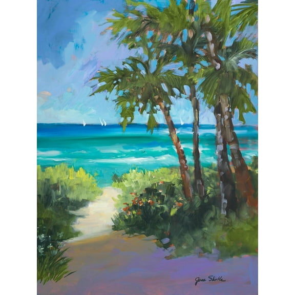 Art.com Caribbean View I Art Print by Jane Slivka, 12" x 16"