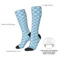thumbnail image 6 of Haiem Blue Fish Scale Texture Socks, Funny Novelty Crazy Design Cotton Socks Sports Socks Knee High Socks For Men, Women,1Pairs - Gift For Working Friends, 6 of 8