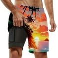thumbnail image 2 of CONZONE Mens Swim Trunks With Stretch Liner Hawaiian Graphic Board Shorts for Men Elastic Waist Drawstring Lightweight Quick Dry Summer Beach Swim Shorts, 2 of 4