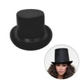 thumbnail image 2 of Roll Trim Top Hat for Female Male Stage Performances Gentleman Hat Theme Party Masquerades Dress Up Headwear Nonwoven Hat, 2 of 5