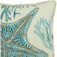 thumbnail image 2 of Fennco Styles Sea Animals Starfish Cotton Decorative Throw Pillow Cover 20"W x 20"L – Aqua Nautical Sea Creatures Cushion Case for Couch, Sofa, Bedroom, Office and Living Room Décor, 2 of 4