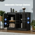thumbnail image 3 of Buffet Cabinet with 3 Doors, Coffee Bar Cabinet with Adjustable Shelf, Modern Kitchen Buffet Sideboard with Storage for Living Room, Kitchen, Black, 3 of 8