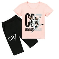 Cristiano Ronaldo Themed Kids' Set: Cotton Short Sleeve T-shirt and Short Pants for Boys Girls Summer