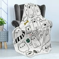 thumbnail image 4 of Cartoon Soft Flannel Fleece Throw Blanket, Hand Drawn Sketchy Funny Cats with Toys and Colored Shapes for Nursery Kids Art, Cozy Plush for Indoor and Outdoor Use, 50" x 70", Multicolor, by Ambesonne, 4 of 5