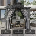 thumbnail image 2 of Aoxun 8'x8' Hardtop Gazebo, Aluminum Frame Gazebo with Double Galvanized Steel Roof, Outdoor Metal Pavilion with Netting and Curtains for Backyard, Gray, 2 of 8