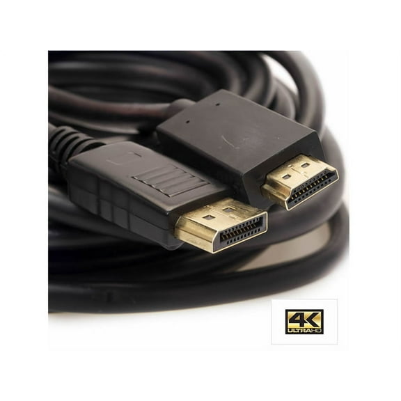 AYA 10Ft (10 Feet) Ultra HD Displayport Male to HDMI Male 28AWG 4K Resolution