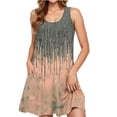 thumbnail image 2 of Ovzne Robes pour Femmes Robe pour Femme Décontractée Ample Été Imprimée Sans Manches Col en V Ensemble Haut/chemise Robe Imprimée Liquidation, 2 of 7