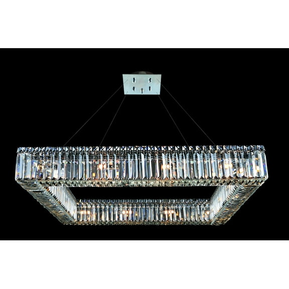 11712-010-FR001-Allegri Lighting-Quadro - Sixteen Light Square Pendant Chrome Finish with Firenze Clear Crystal