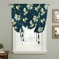 thumbnail image 2 of Blue Summer Botanical Tie Up Curtains for Windows, Adjustable Balloon Window Shades, Green Spring Floral Birds Farmhouse Kitchen Window Treatments Farmhouse Short Curtains with Rod Pocket 42"x45", 2 of 8