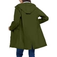 thumbnail image 5 of Dxzfnsa Raincoat Women Waterproof Long Hooded Rain Jacket Trench Coats Windbreaker Travel Jacket Plaid Drawstring Waistband Coats with Pockets S-2XL, 5 of 9