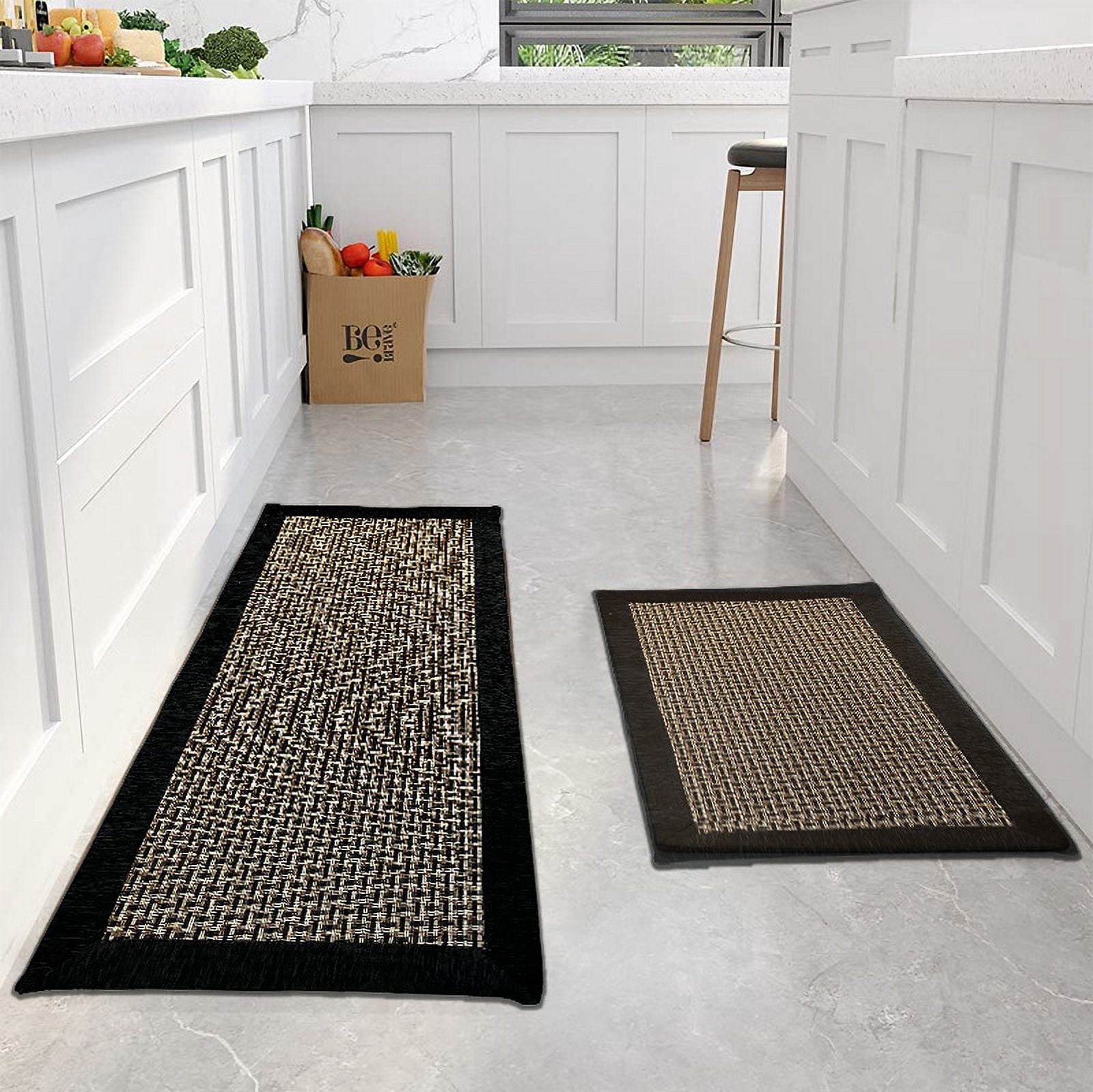 Namzi Bathroom Rug Mat , Non-Slip Plush Shaggy Bath Carpet, Machine Wash Dry, Bath Mats for Bathroom Floor, Tub and Shower, Bathroom Runner Bathmat Accessories Decor 19*31inch (Black)