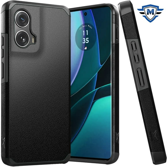 Designed for Motorola Moto Edge 5G 2024 Premium Slim Tough Strong Protection Shockproof 2in1 Hybrid Dual Layer Hard PC TPU Rubber Armor Phone Case Cover [Black]