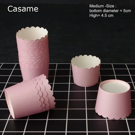 50pcs Solid Color Baking Cupcake Liners - Cake Cups Candy Cups Paper Dessert Cups for Rainbow Party and Birthday Favor DIY