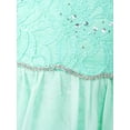 thumbnail image 6 of iiniim Kids Girls Floral Lace Wedding Junior Bridesmaid High Low Chiffon Ball Gown Dress 4-16 Mint Green 12, 6 of 7
